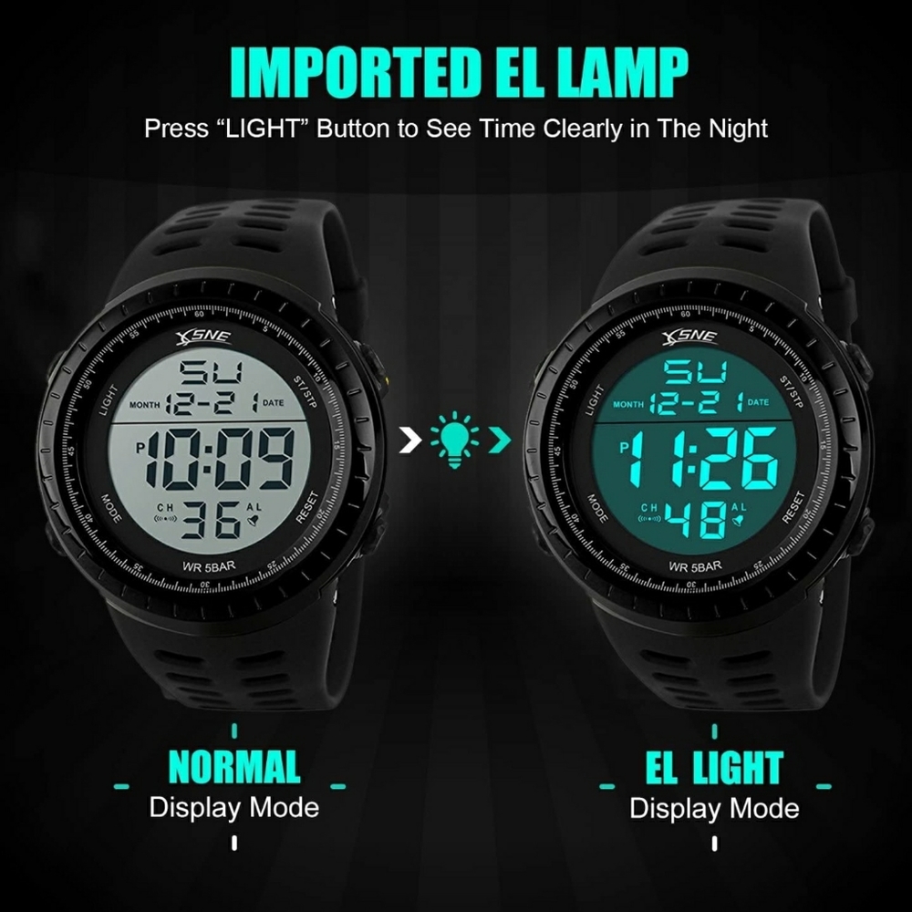 Digital Sports Watch Water Resistant Outdoor Easy